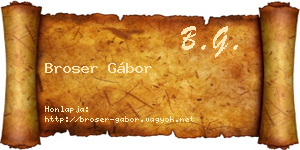 Broser Gábor névjegykártya